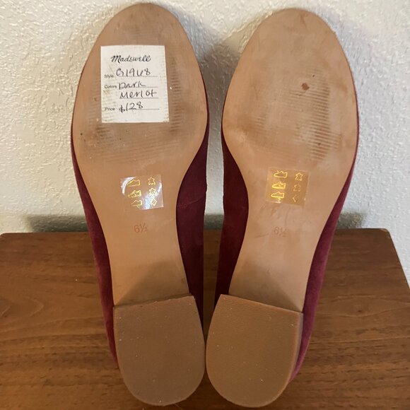 Madewell Low-Heel Pump in Suede Us Size 6.5 Dark Merlot - Picture 3 of 5